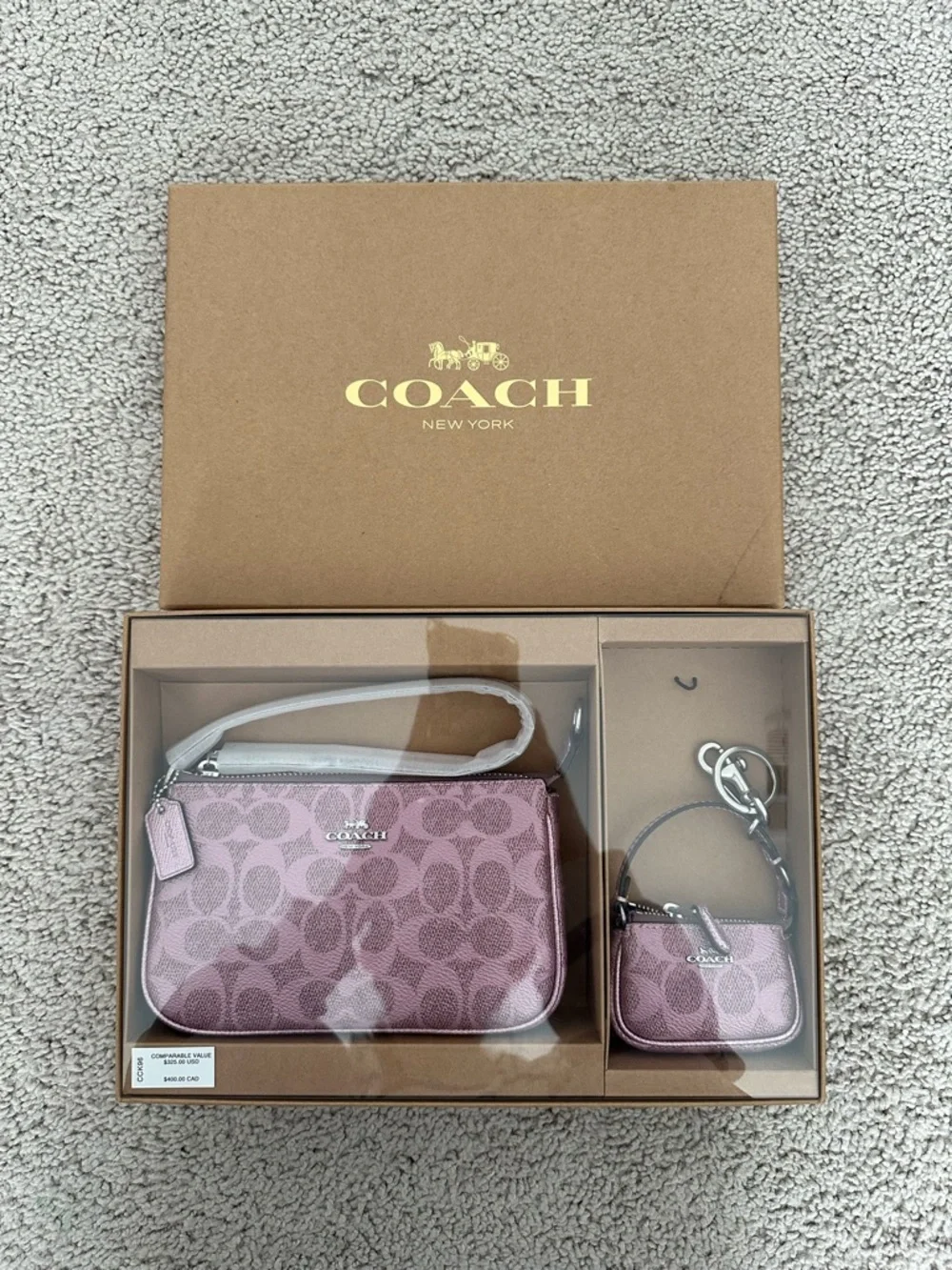 NWT Coach Boxed Nolita 19 And Nolita Bag Charm Set Pink/Rose CCK96 - Picture 2 of 9